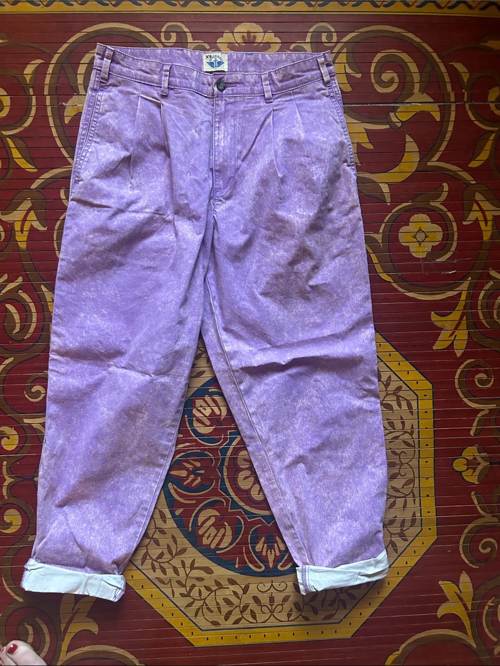 Dockers Lavender/Purple Casual Pleated Acid- Wash Jeans